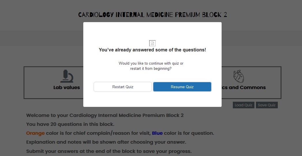 Auto save & resume quizzes